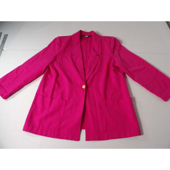 Sag Harbor Sz 14 Pink Blazer Lightweight Vintage Bright Barbie Core 90s - Picture 4 of 12